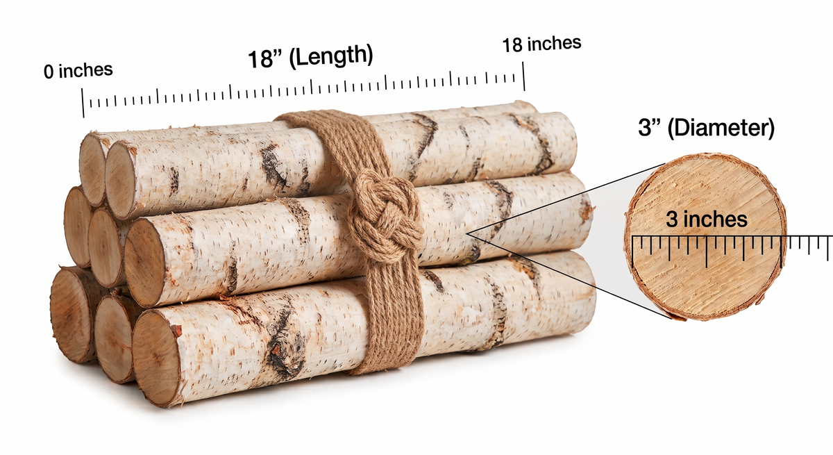 Natural Birch Logs for Fireplace & Rustic Decor | Set of 5